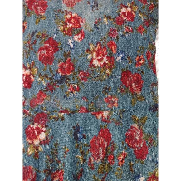 Sequin Hearts Fit & Flare Dress Cap Sleeve Navy Red Rose Floral Womens Size 1 - Picture 3 of 8